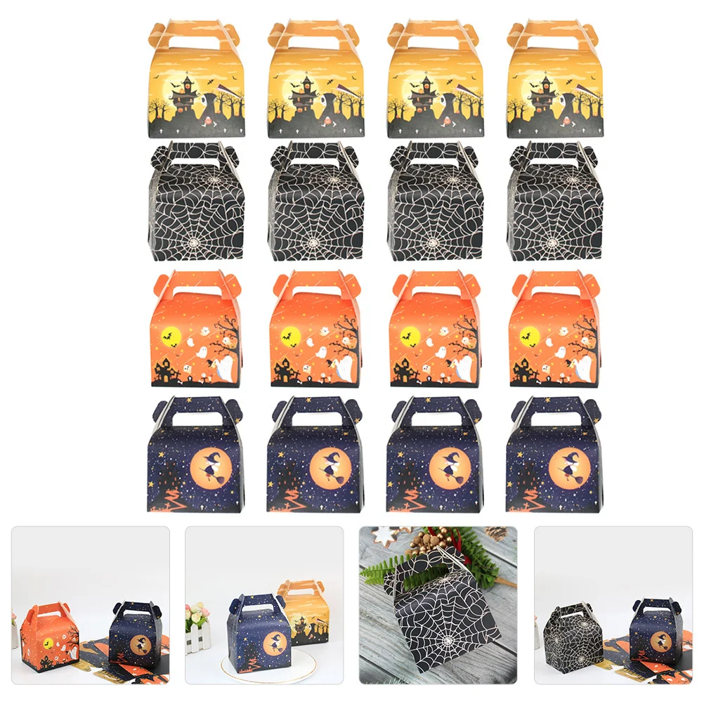 

24Pcs Halloween Candy Storage Boxes Bright Cartoon Pattern Paper Boxes Party Favor Snack Gift Holder Candy Box for Party