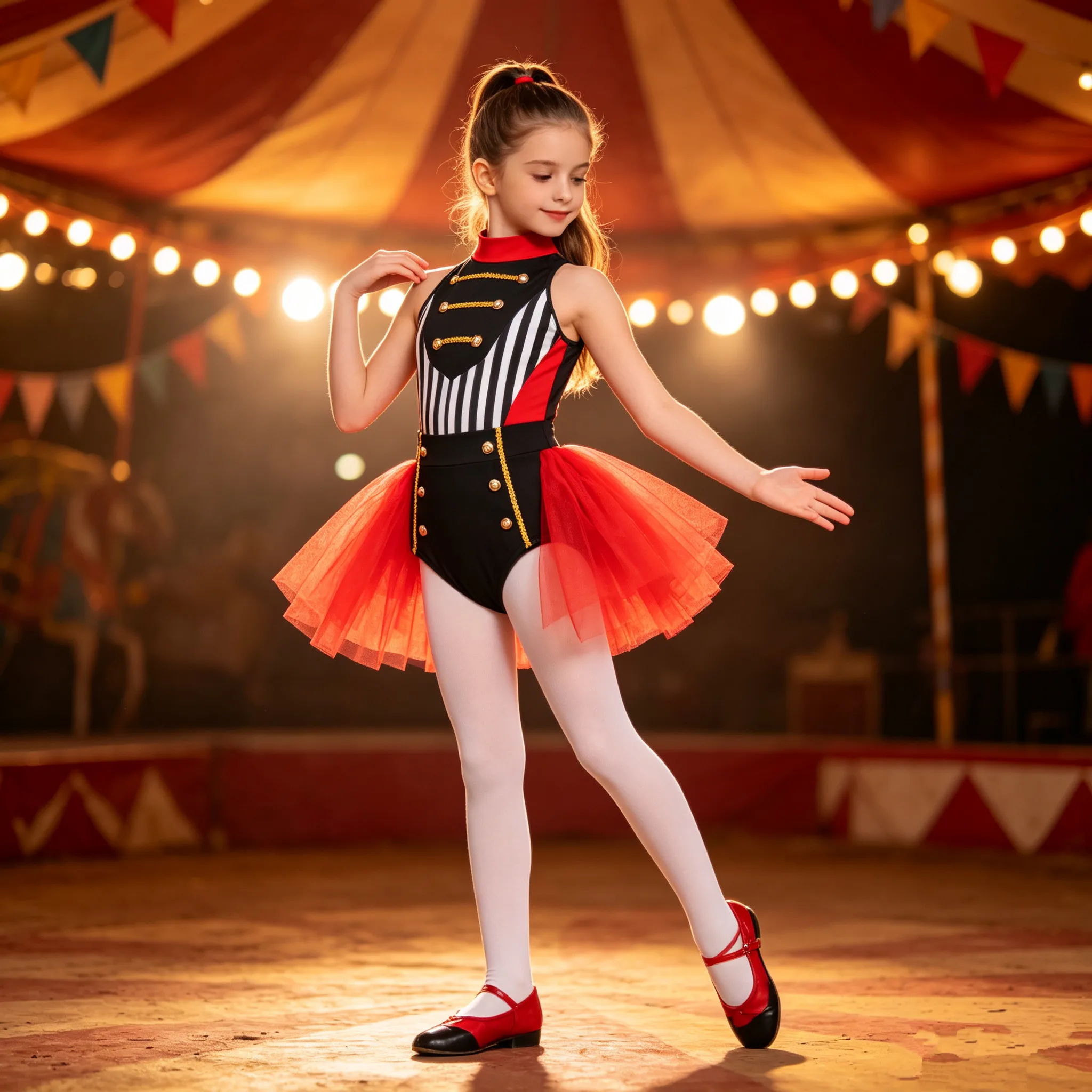 Kids Girls Circus Ringmaster Heart Queen Clown Cosplay Costume Ballet Dance Skating Gymnastics Leotard for Halloween Carnival