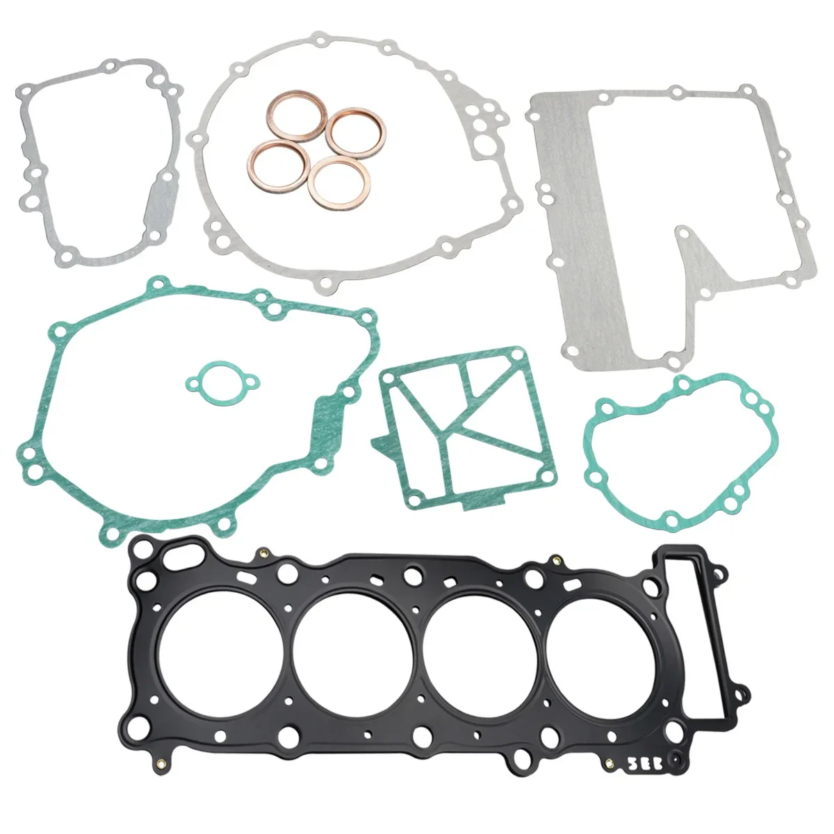 

Motorcycle Cylinder Head Crankcase Cover Gasket For Yamaha R6 YZFR6 YZF-R6 1999-2002