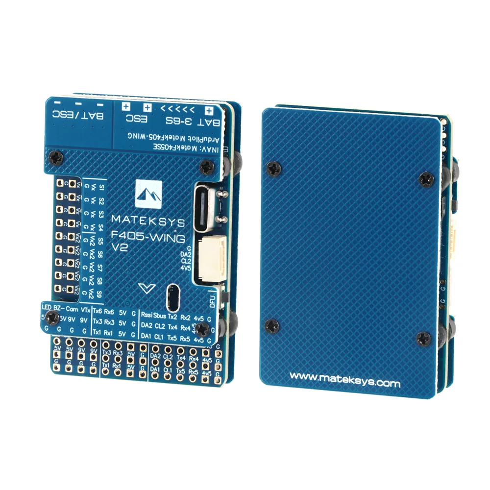 Mateksys F405‑WING‑V2 Flight Controller STM32F405 ICM42688‑P DPS310 OSD SD Slot Built‑in PDB 3‑6S for INAV ArduPilot Fixed‑Wing