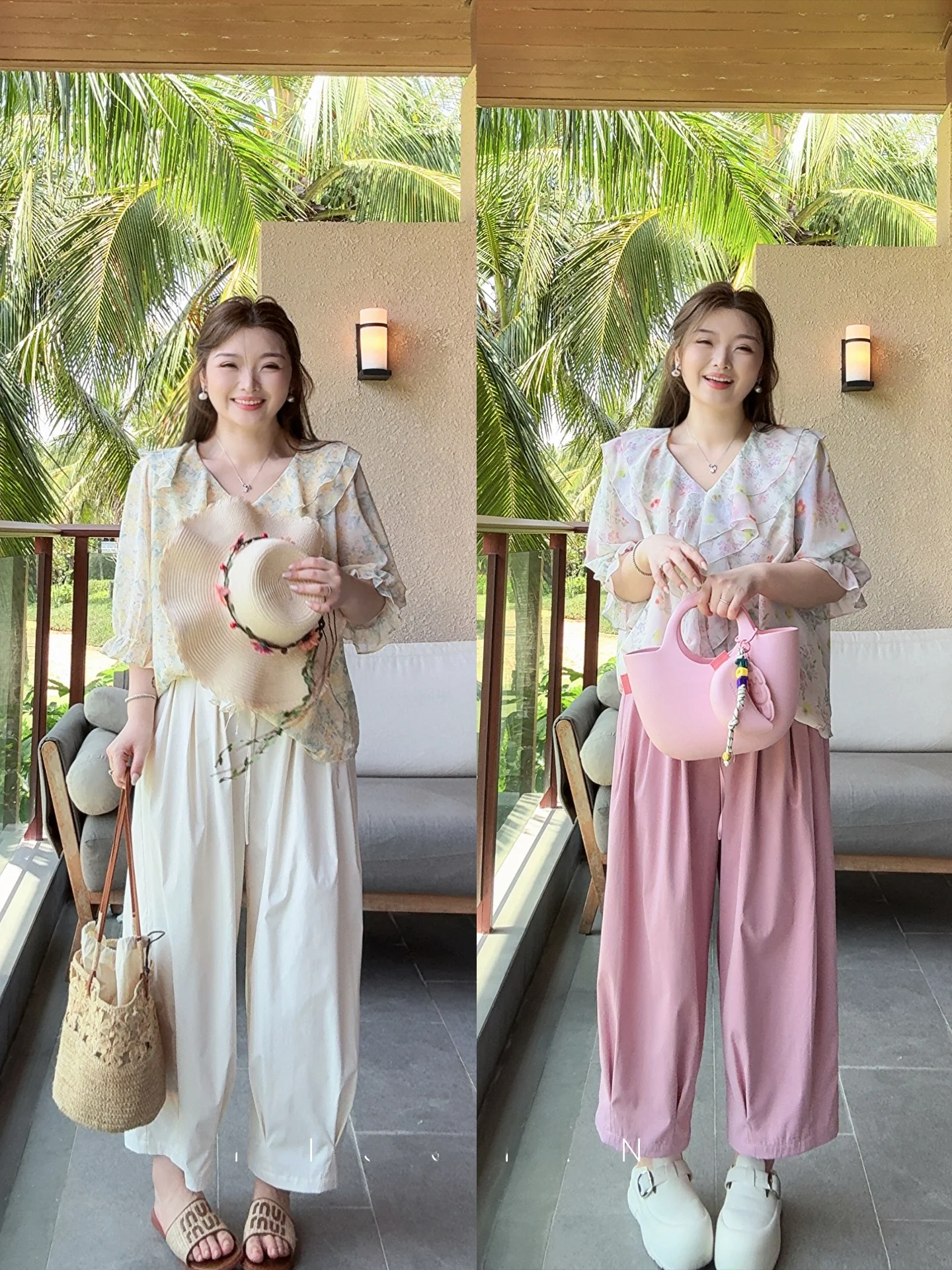 

Miss Ying Large Size Women's Shirt Gentle Style V-neck Long Sleeve Floral Trim New Summer Top Elegant Casual Loose Fit