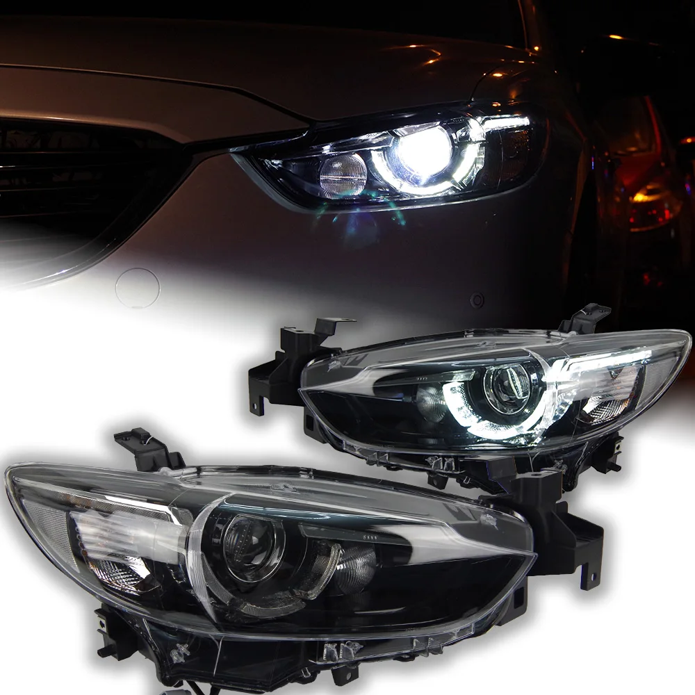 Luces de coche para Mazda 6 Atenza faro lente de proyector 2013-2016 Mazda6 lámpara de cabeza de señal faros LED Drl accesorio automotriz