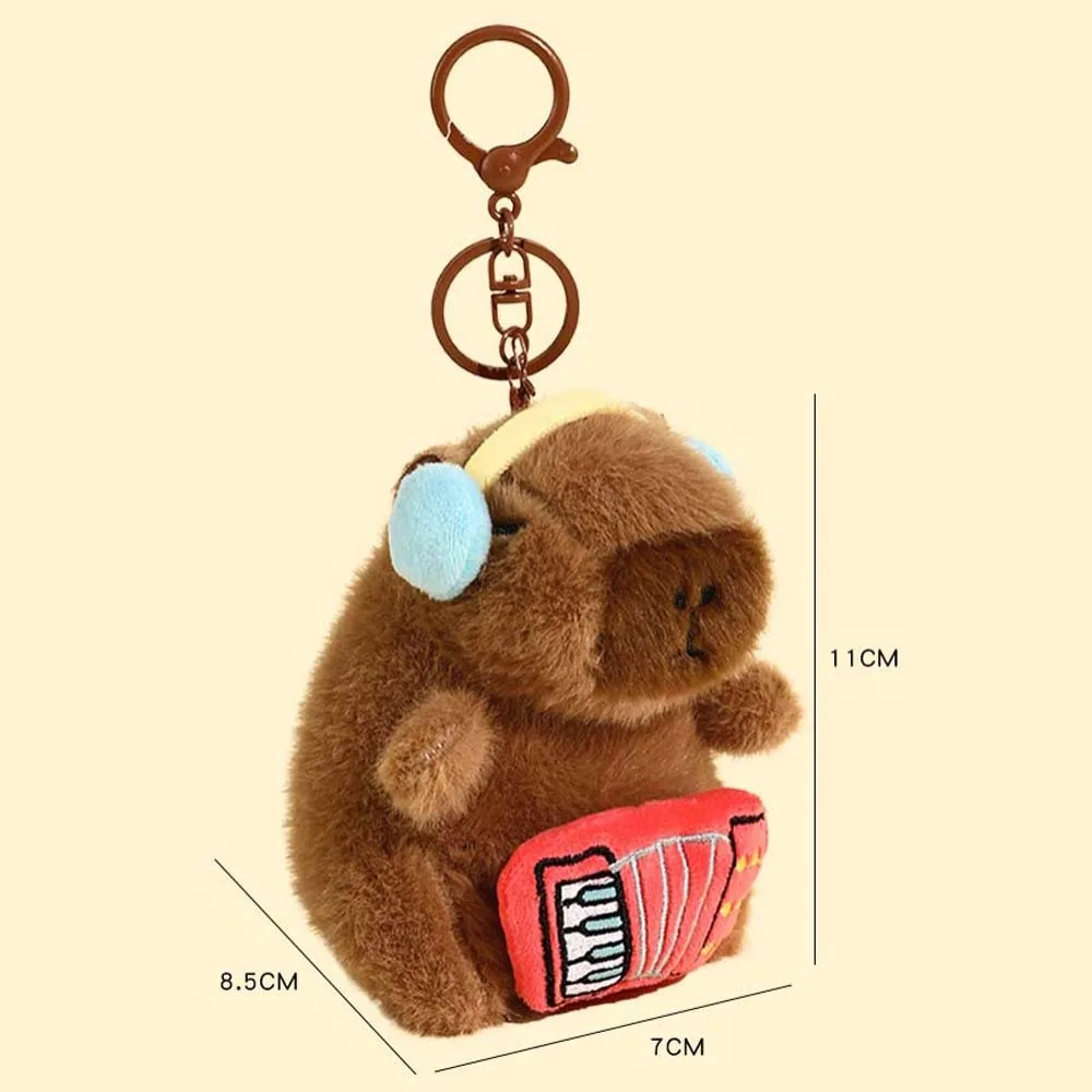 Music Capybara Guitar Capybara Key Ring Animal Doll Piano Guitar Shape Cartoon Keychain Plush Cartoon Animal Pendant