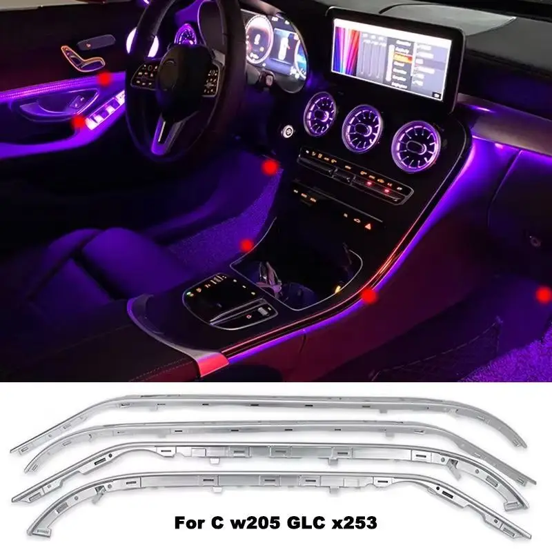 Ambient Lamp Mood Light Footwell Lamp Light Guide Strip For Mercedes Benz C Class W205 C200 C250 GLC X253 C253 GLC300 GLC200 260