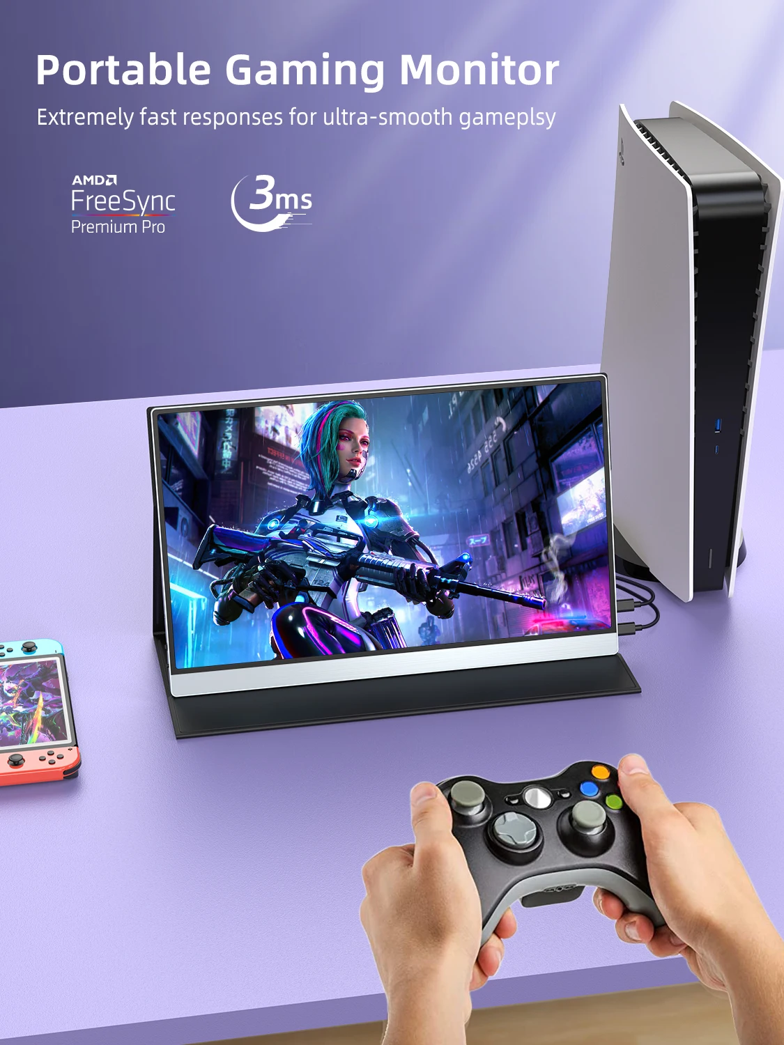 UPERFECT Monitor portátil 4K Pantalla móvil de 15,6 pulgadas con 3840 x 2160 UHD 100% Adobe sRGB IPS Pantalla para computadora portátil PS5 Xbox Switch Raspberry Pi Xiaomi Huawei Apple Phone