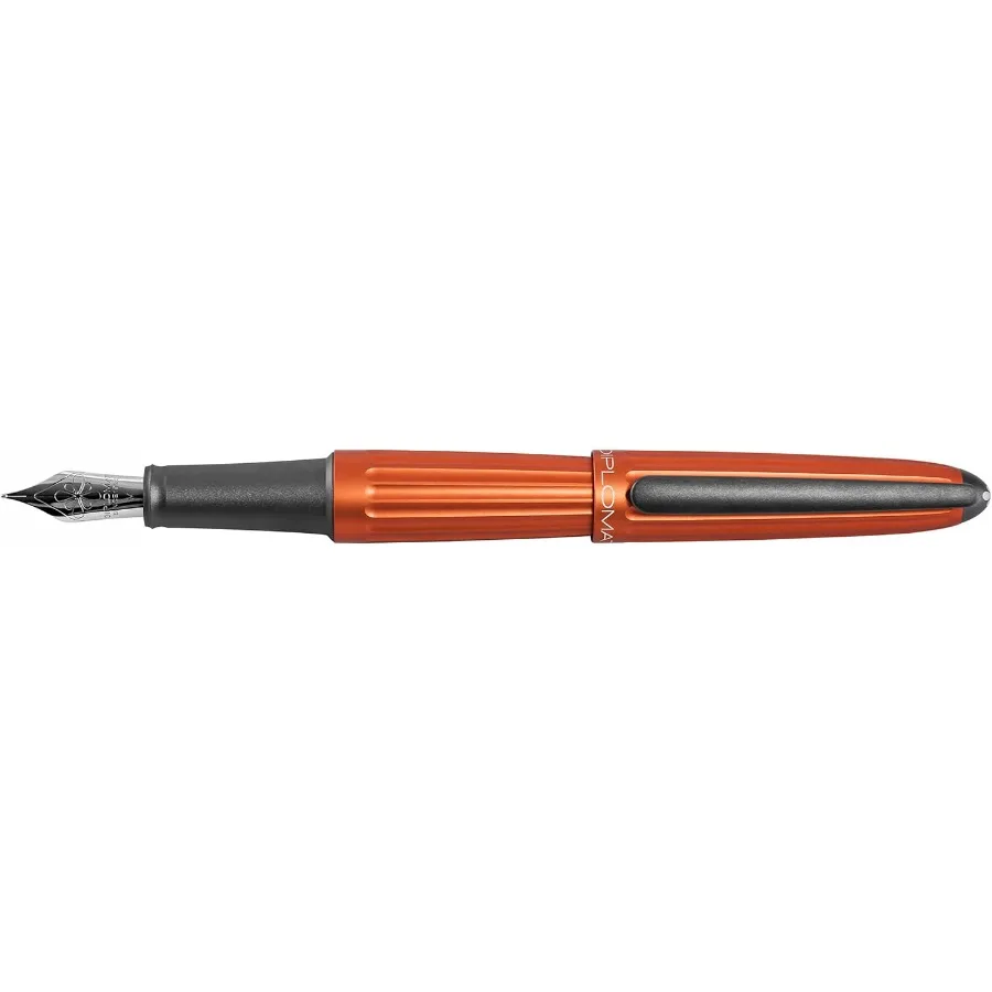 

Elegant and Durable Stainless Steel Fountain Pen with Fine Nib in Orange Shade Ideal for Professional Writing Daily Journaling