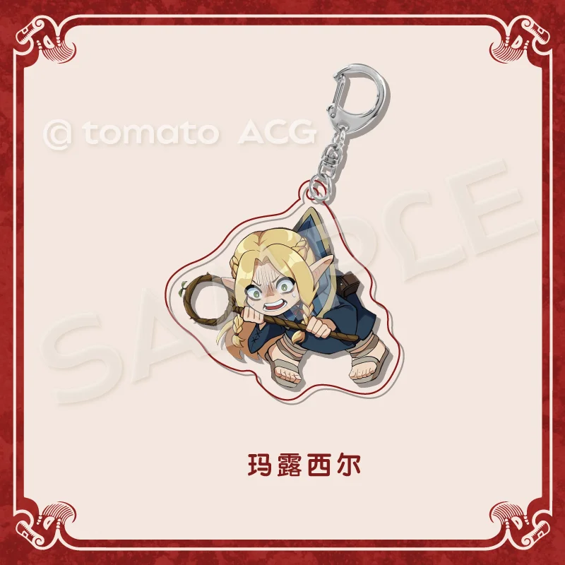 6cm Delicious in Dungeon Marcille Laios Senshi Chilchuck Falin Anime Acrylic Key Ornament Adornment Keychains Gifts