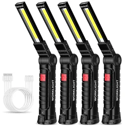 USB Rechargeable LED Work Light Camping Flashlight Rotatable Head with 5 Lighting Mode With Magnet Waterproof Emergency Lighting