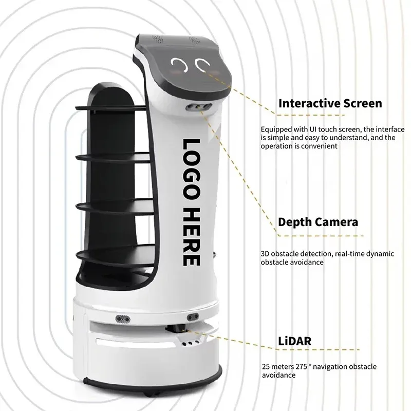 Робот коммерческого обслуживания в отеле Робот поперечного этажа с интеллектуальным распределительным доставкой