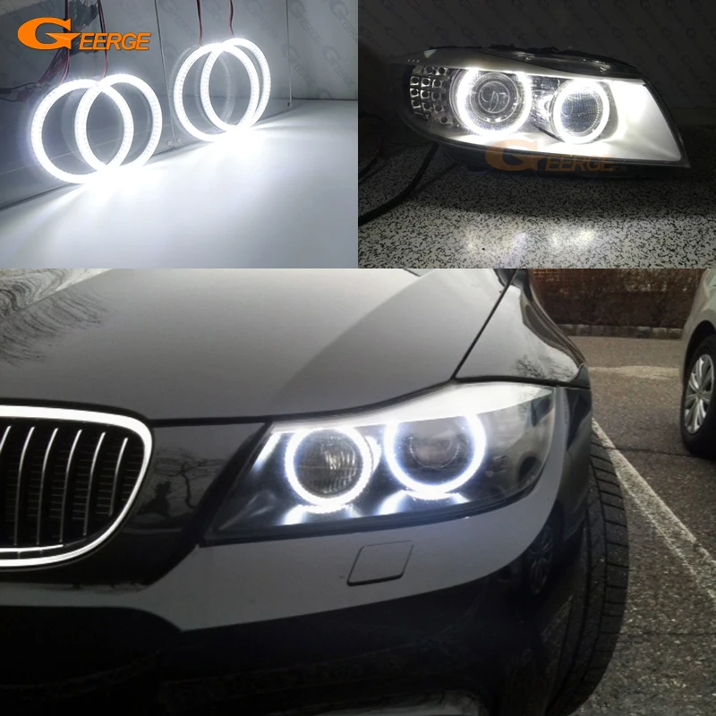 For BMW 3 Series E90 E91 LCI 2009 2010 2011 2012 Ultra Bright SMD LED Angel Eyes Halo Rings Kit Day Light Car Styling