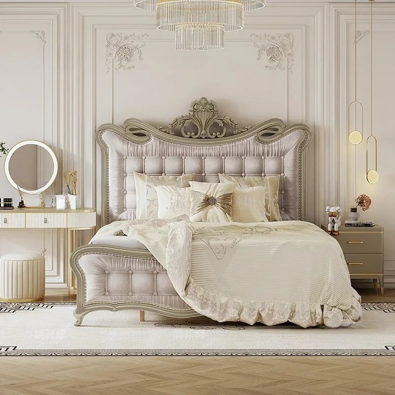 #European Design Massage Bed Castle Girls Bedroom Full Bed Double Luxury Princess Sleeping Human Dog Cama Lounge Suite Furniture