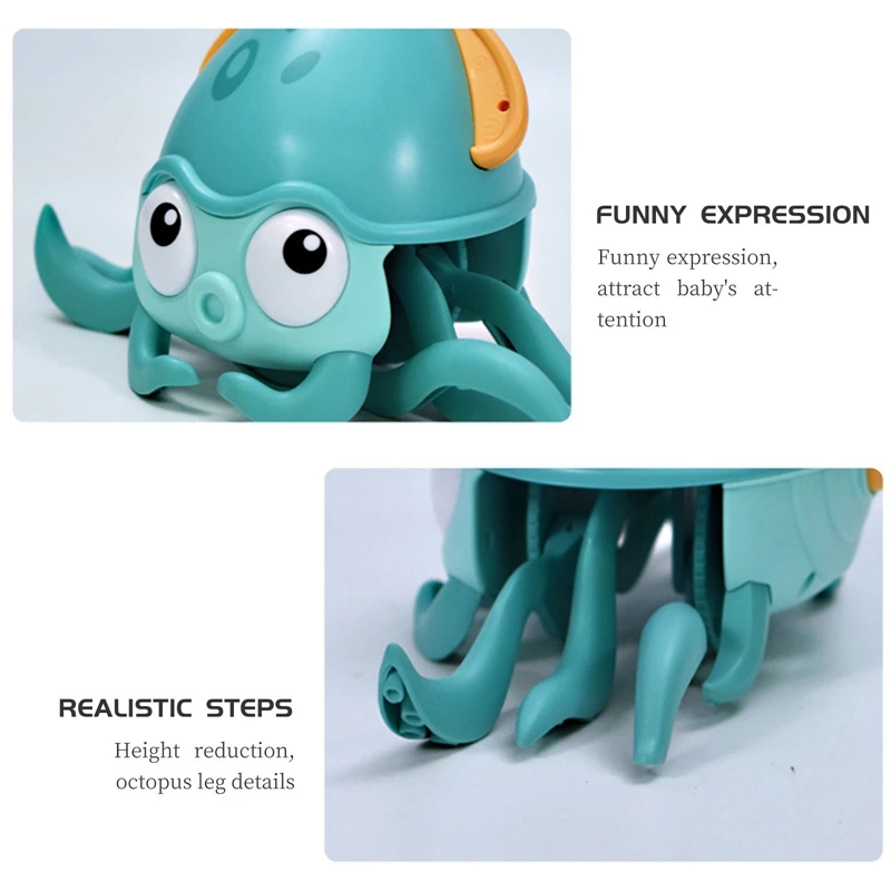 Kid's Bath Toy Octopus Interactive Bath Toy Towed On Land And In Water Clockwork Bath Toys Beach Bath Toys Bathtub Toy