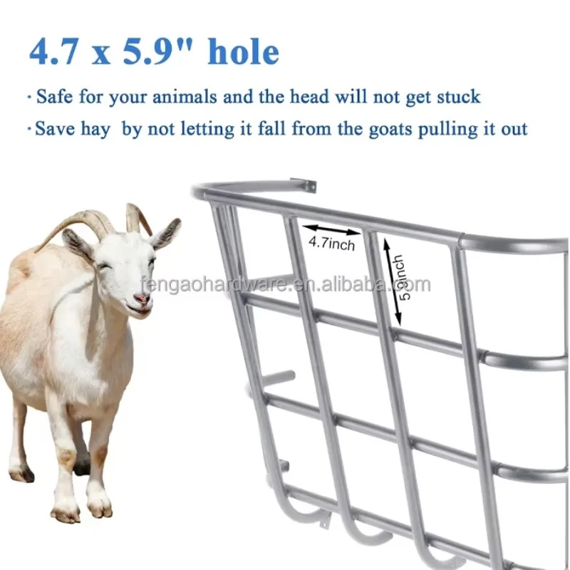 وحدة تغذية القش الحديدية المجلفنة 2 في 1 لتخزين الحبوب المثبتة على الحائط للأغنام/الخيول/الماشية #3