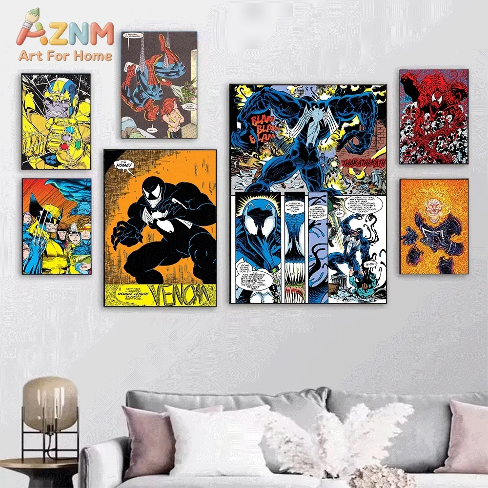 Wolverine Gallery Vintage Comic Cover Canvas Wall Art Print Poster Unframed Canvas Painting Home Living Room Bedroom Wall Deco