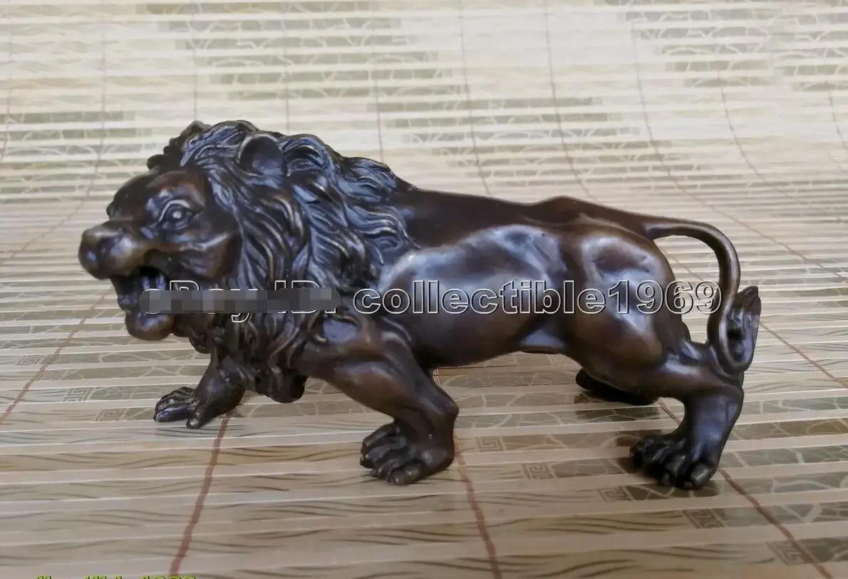 Antique Bronze lions Statue Tibet Fu Foo Dog lion copper statues figurine