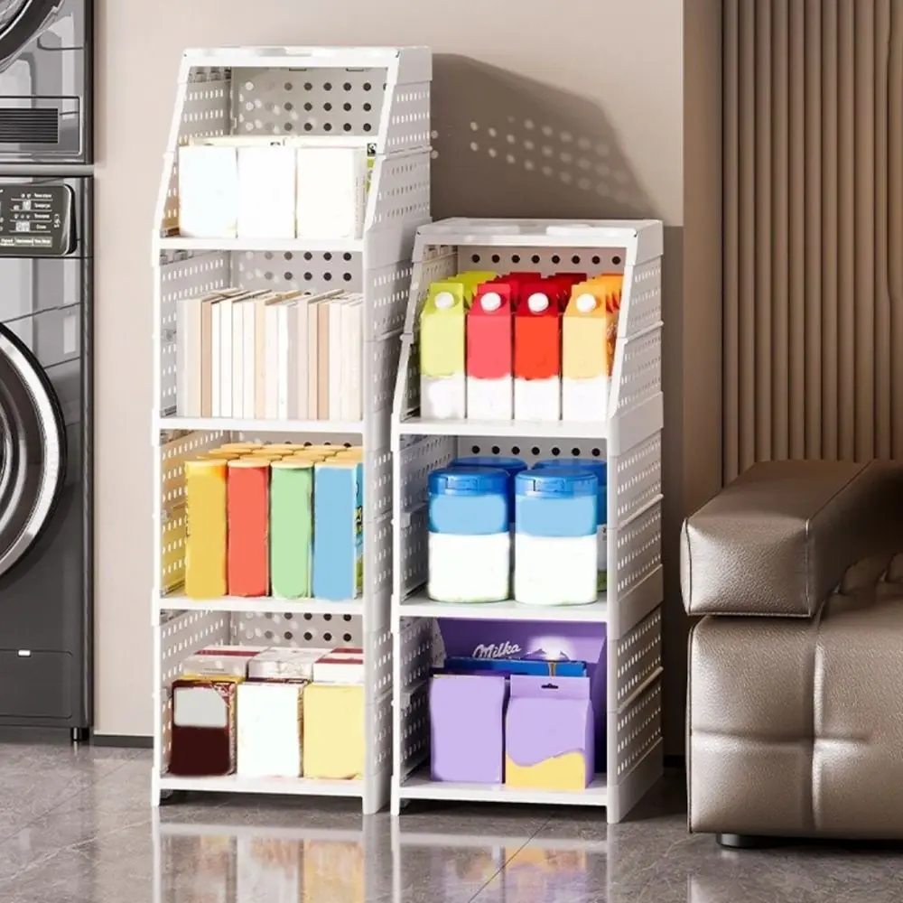 

Plastic Multi-Layer Clothing Organizer Foldable Large Capacity Layered Partition Wardrobe Organizer with Hook Space Saving