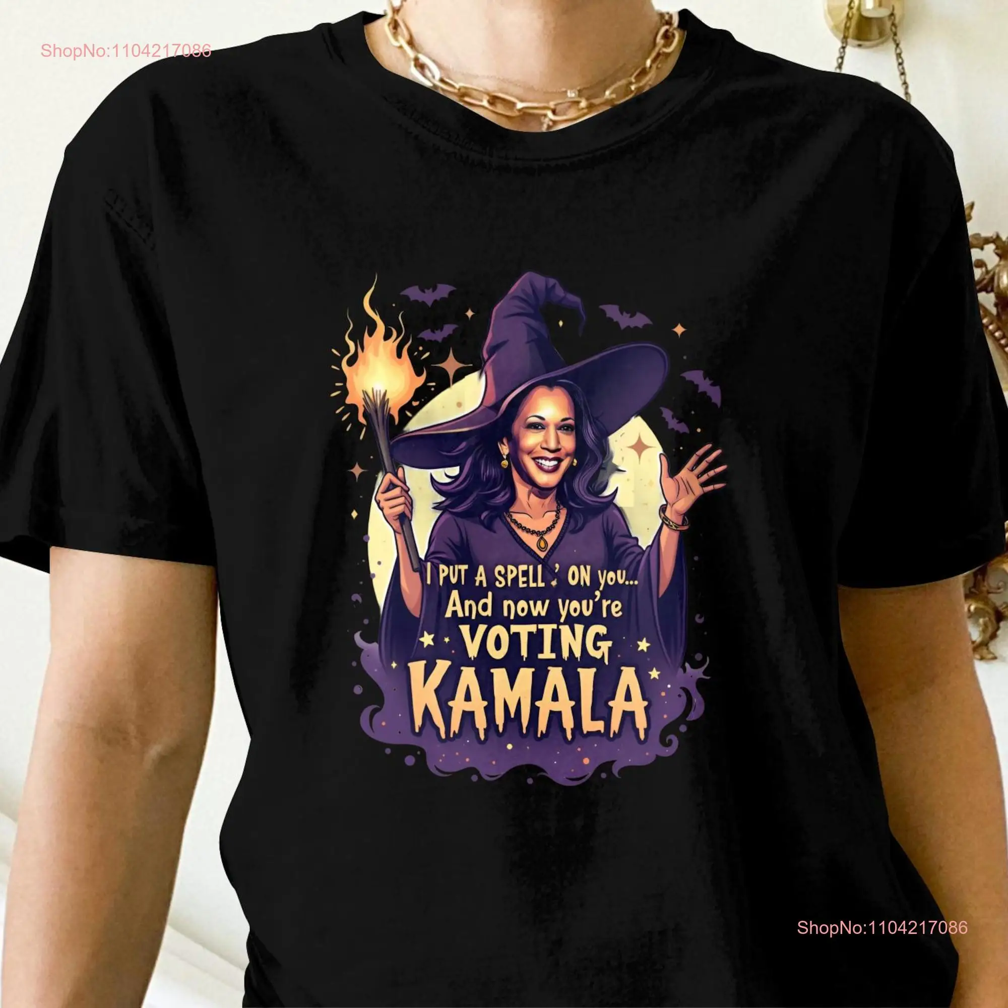 Kamala Harris Witchy Voting Spell Halloween T Shirt I Put A On You Vote SweaT  long or short sleeves