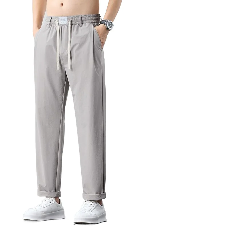 ربيع صيف جديد الحرير الجليد سريعة الجافة السراويل تنفس مريحة بناطيل كاجوال الرجال النساء