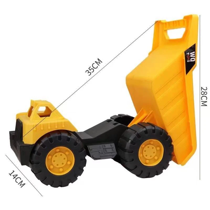 Medium-sized Engineering Vehicle Set Excavator Engineering Vehicle Bulldozer Set Boy Beach Toy Sliding Toy Car Strong And Fall-r