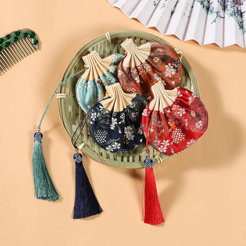 Antique lotus sachet, purse wholesale souvenir sachet, car pendant, court bouquet, lotus fringed sachet