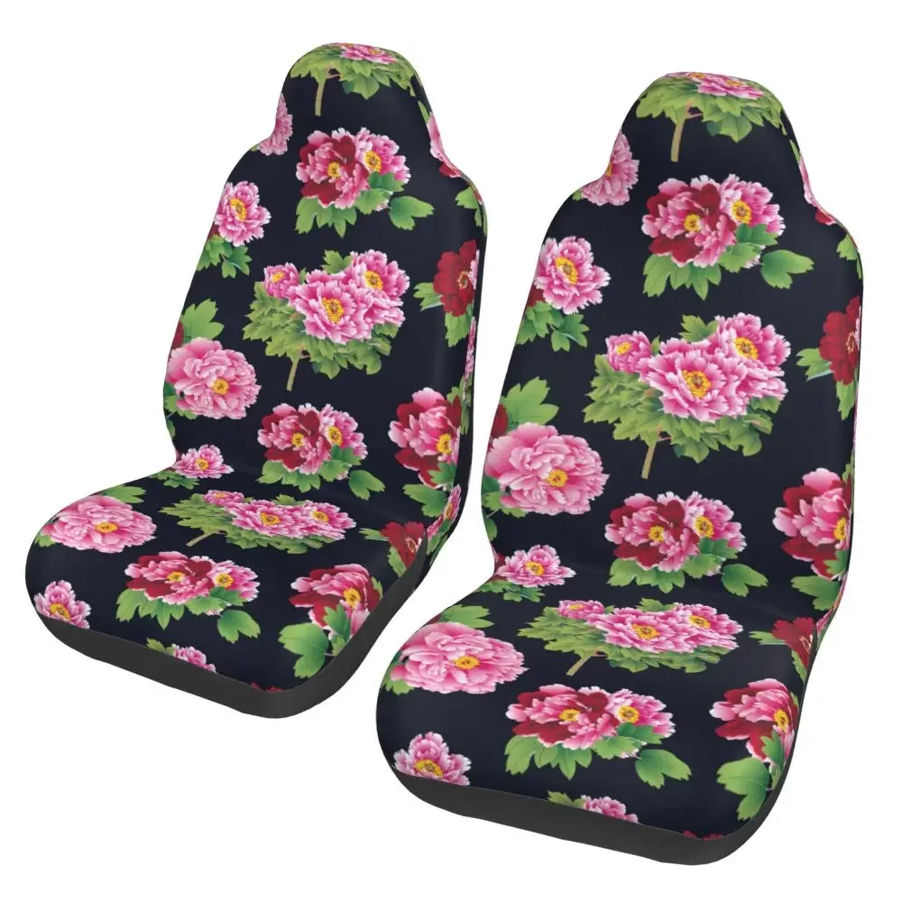 

Peony Chinese Style Car Seat Cover 2PCS Universal Model Anti Pollution Protection Front Car Seat Cover Car Accessories
