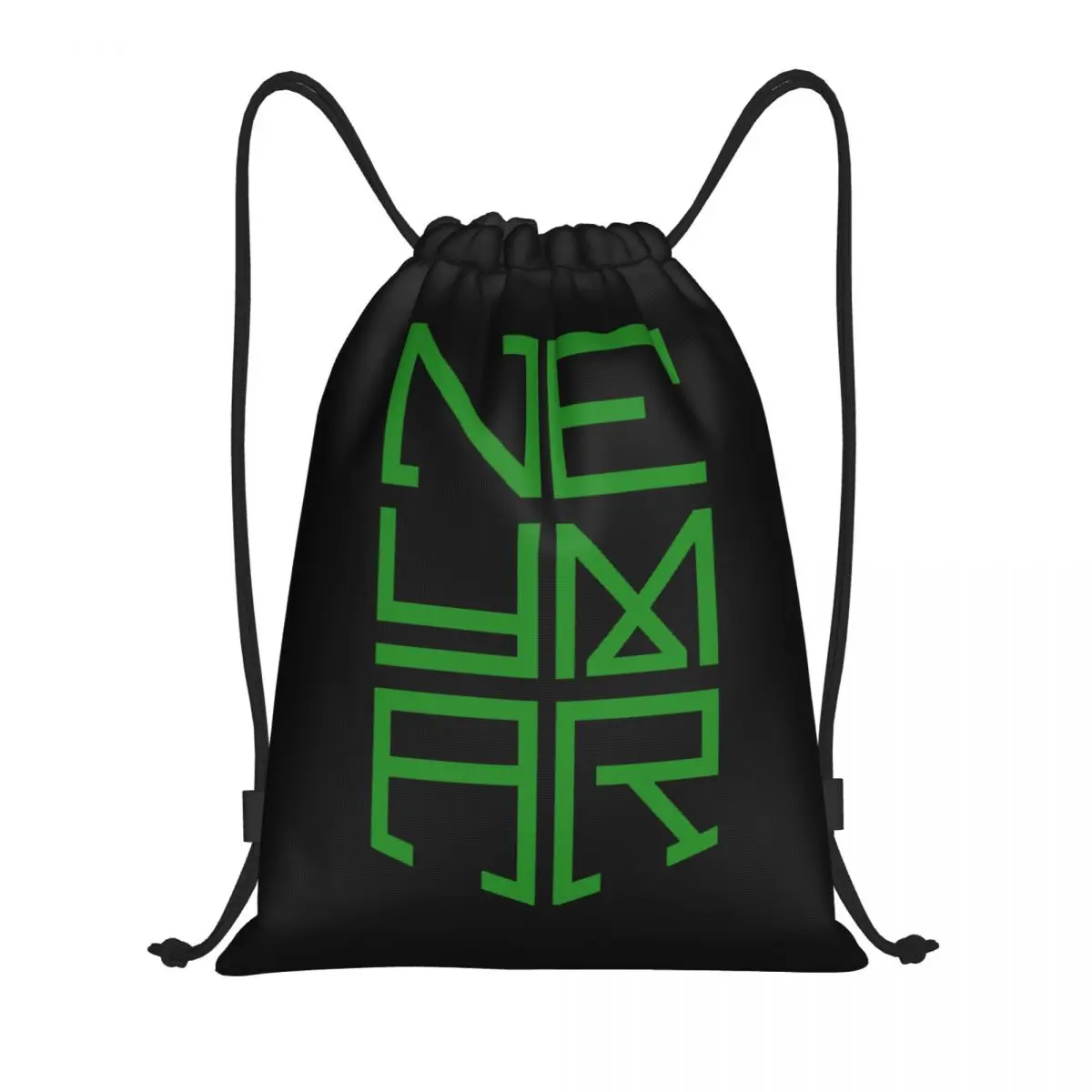 Custom Green Neymar Football Drawstring Bag for Shopping Yoga Backpacks Men Women Soccer Sports Gym Sackpack