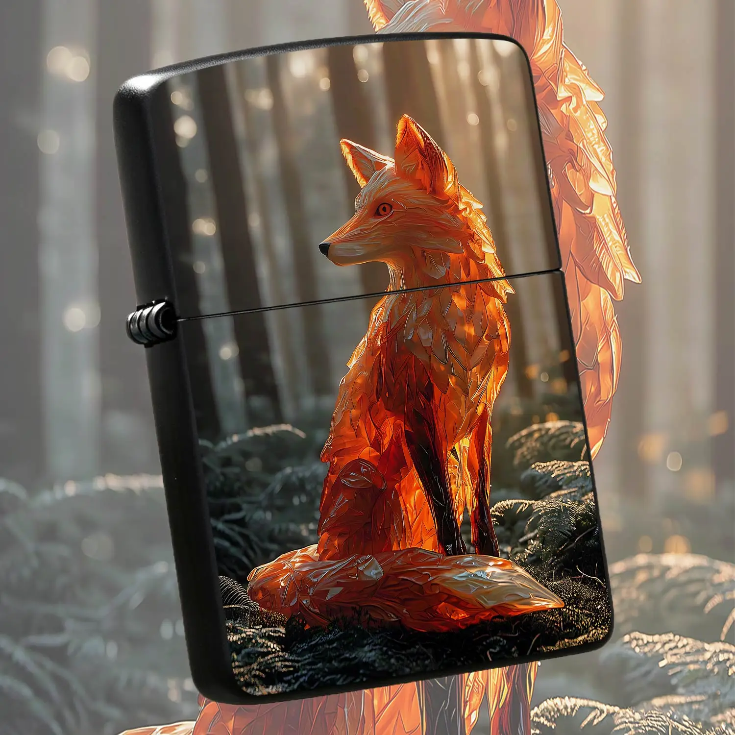 Amberfox Pattern Portable Igniter, Exquisite Forest Fantasy Art Design, Ideal For Daily Outdoor Use, Unique Decorative Present For Family Friends On Various Festive Occasions, Stylish Creative Practical Accessory For An A Humorous And Inter