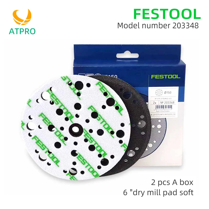 2pcs FESTOOL Festos Dry Ground Super Soft Connection Pad 203348mm Round Grinding Pad Protection Pad Sponge Material Sandpaper