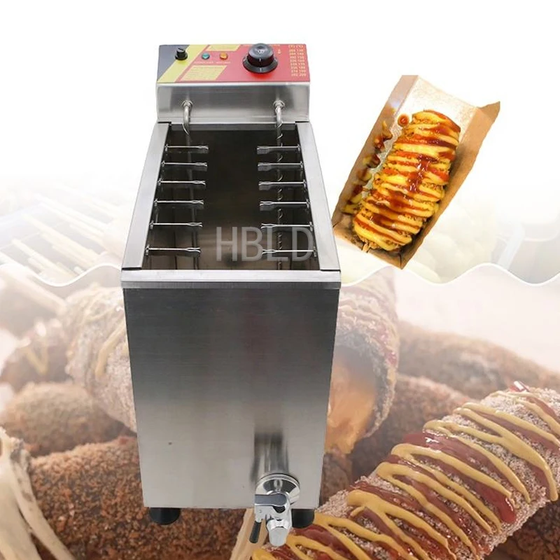 Electric Korean Corn Cheese Hot Dog Stick Frying Pot - Commercial Sausage Frying Stove for Fast Food Restaurants