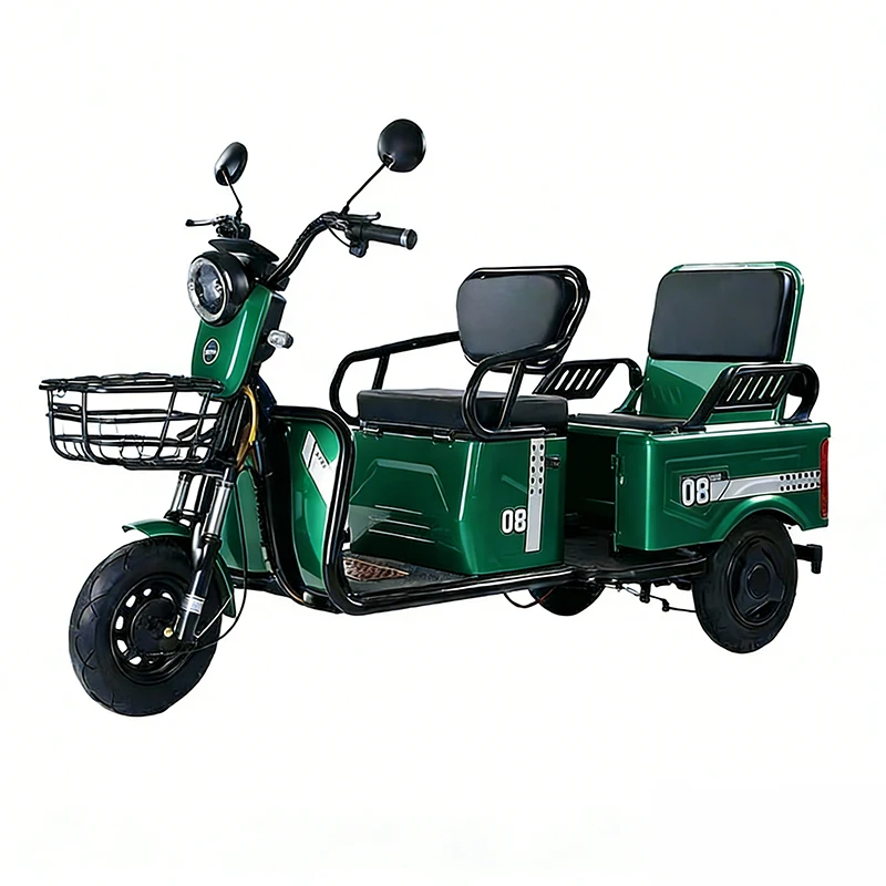 KEYU 2026 New Product Three Seats Handle Type Electric Tricycle with Back Seat Open Body 72V 700KG Payload for Passengers