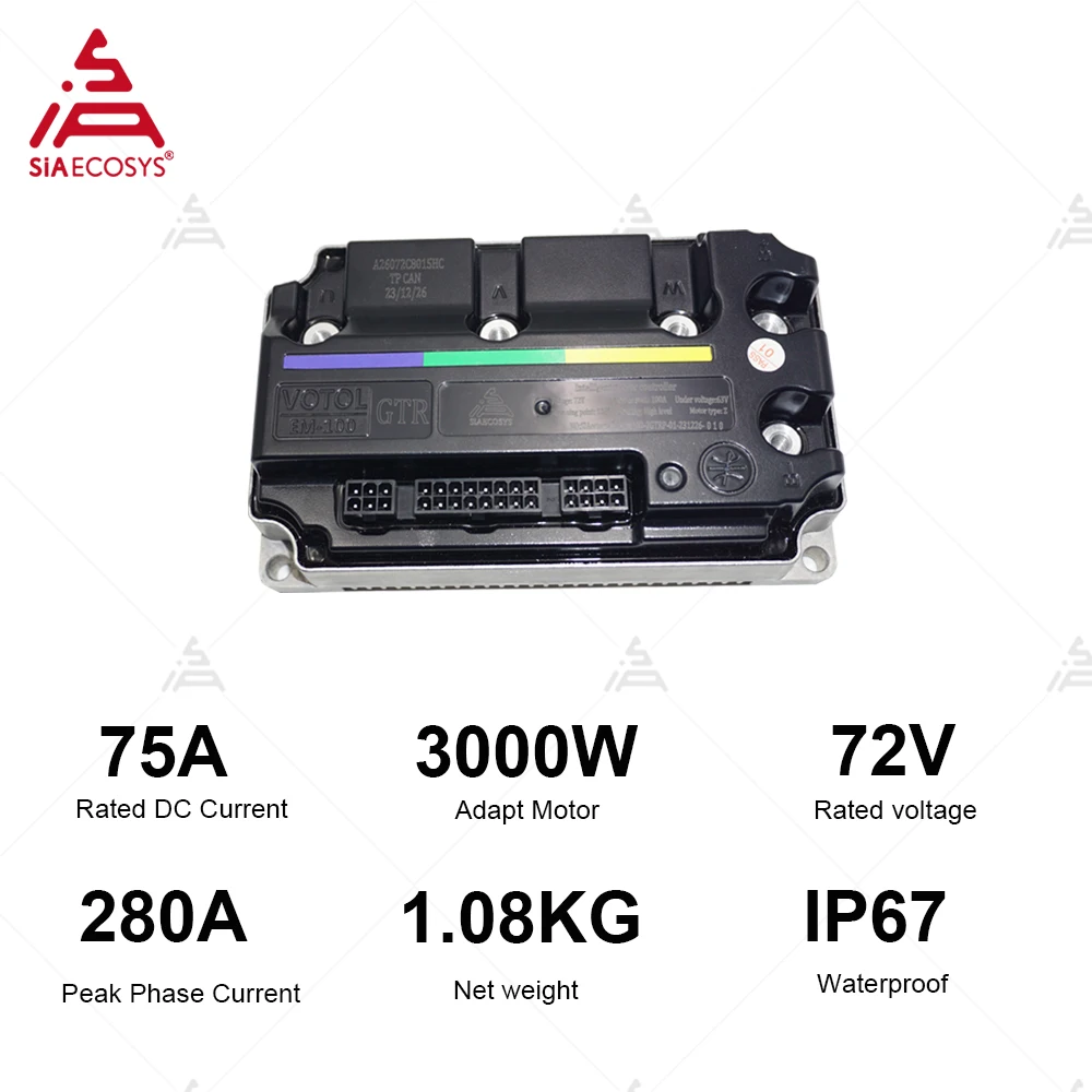 VOTOL Controller EM100-2GTRP SV120GT 72V Peak CAN BUS Programmable Sine Wave Controller For Scooter Motorcycle
