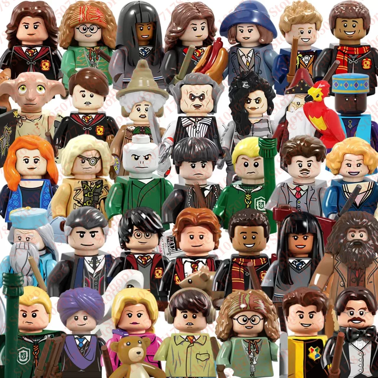 Productos de Harry Potter, bloques de construcción, muñecos humanoides, Hermione, Griphook, Dobby, muñeco de ladrillos articulado, regalo