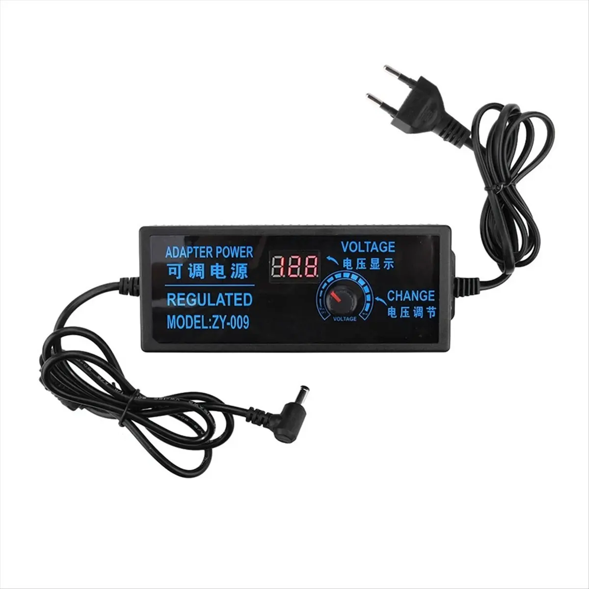 A64I Adjustable Voltage Power Supply Adapter AC100-240V to DV3V-24V 5A Digital Display Dimming Power Supply EU Plug