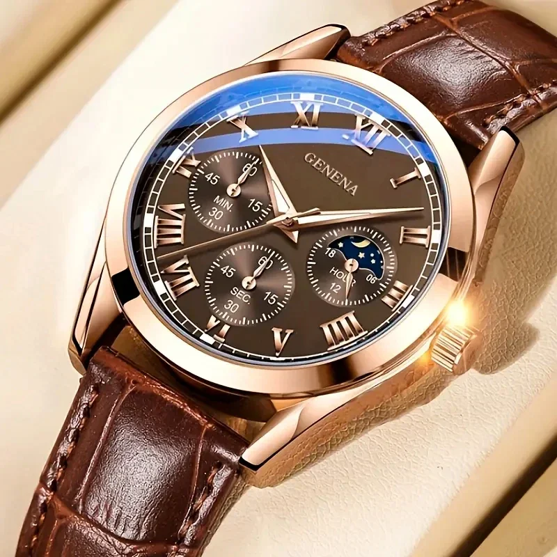 2026 1pcsMen's fully automatic non mechanical quartz bowl watch, night light fashion watch, youth casual men's style