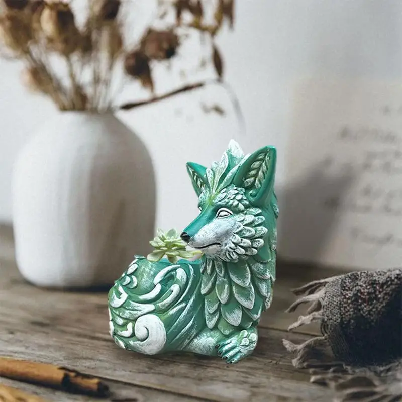 

Fox Succulent Planter Resin Craft Plant Flower Pot Succulent Planter Unique Ornaments Planting Pots Decorative Flowerpot For