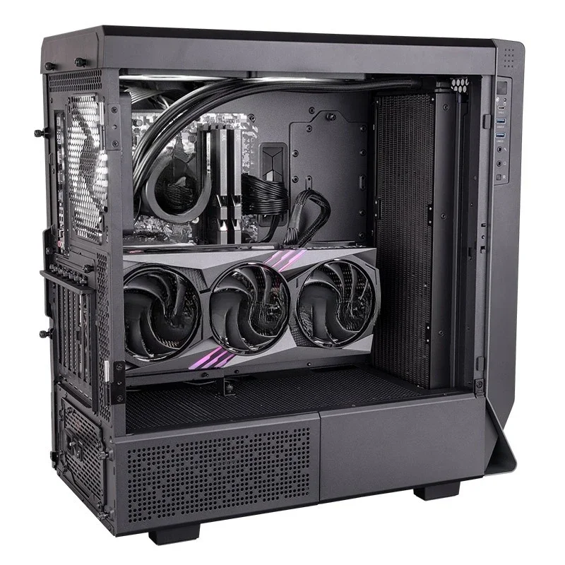 Integrated water-cooled desktop host radiator steel shadow 420 rotating LCD screen
