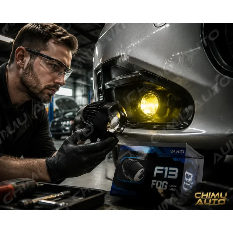 【CHIMU AUTO】 Dual Beam Bi LED Fog Light Lens F15 Universal Projector Headlight for for for Car Retrofit Kit