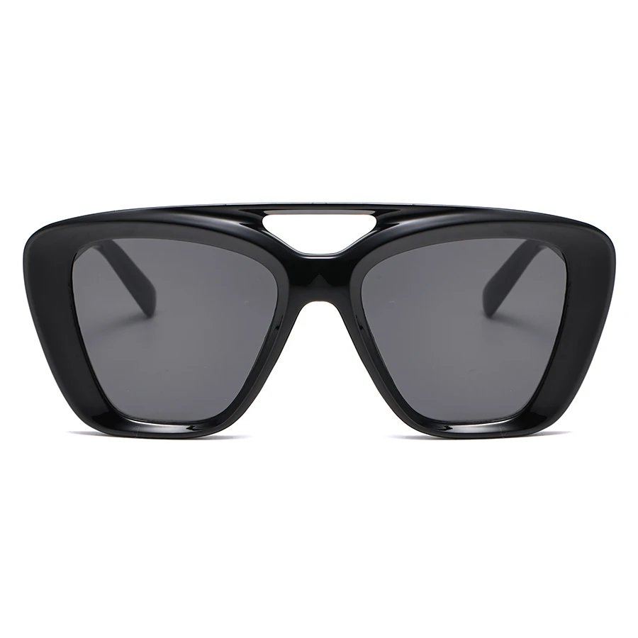 1 قطعة نظارات الموضة النسائية الجديدة الدوبامين عين القط جسر مزدوج تصميم غير منتظم إطار كبير شخصية الهيب هوب مناسبة لداي