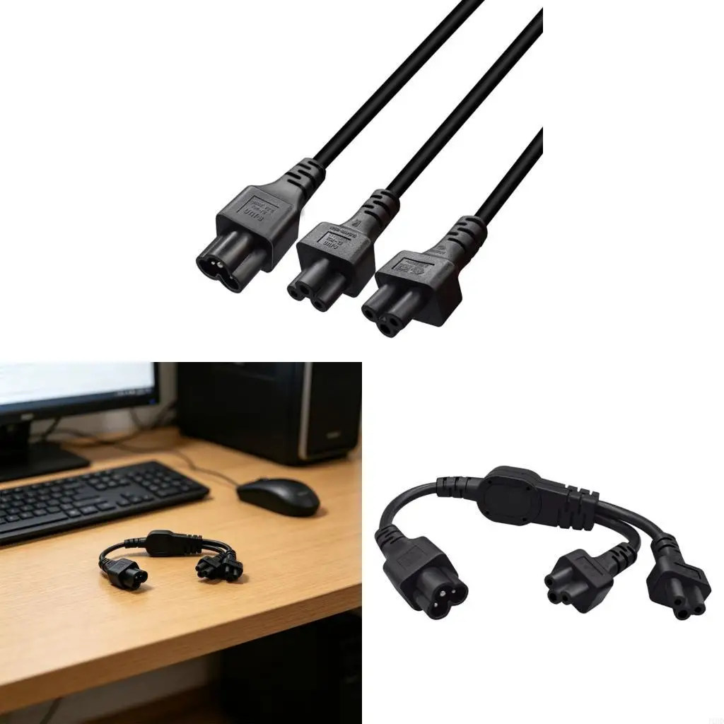 J1HD High Quality 0.3Meter To Double C5 Power Extension Cord For Multiple Devices With Stable Coppers Conductors