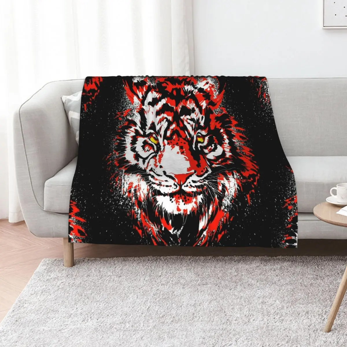 

Red Tiger Head - Realistic Tiger Eyes Throw Blanket Soft Beds warm winter Luxury For Decorative Sofa Blankets