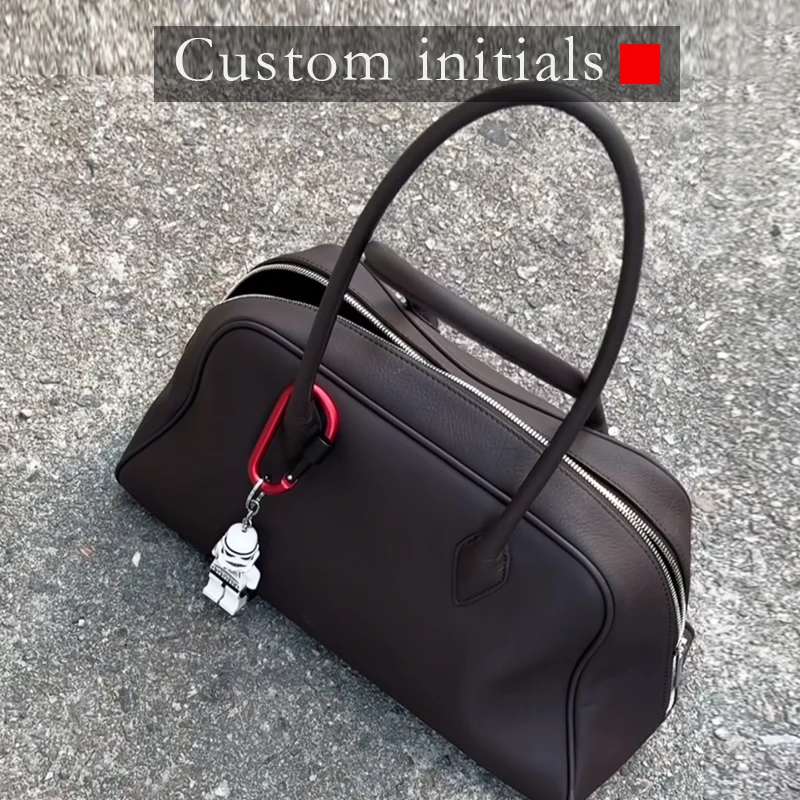 Custom Initials Genuine Leather Elena Grain Bags For Women Luxury Designer Handbags Purses 2025 New In Cowhide Underarm Shoulder