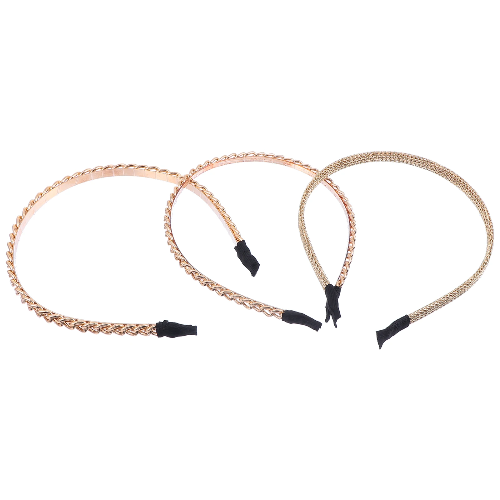 

3pcs Alloy Chain Headband Retro Metal Hair Hoops Bands for Women Elegant Wedding Birthday Party Photography Props