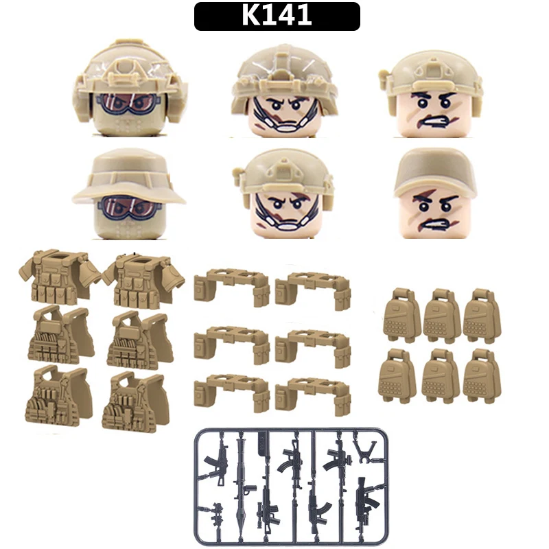 Modern Camouflage forze speciali Building Blocks Army Soldier Figures Ghost Commando arma militare gilet mattoni giocattoli per bambini regalo