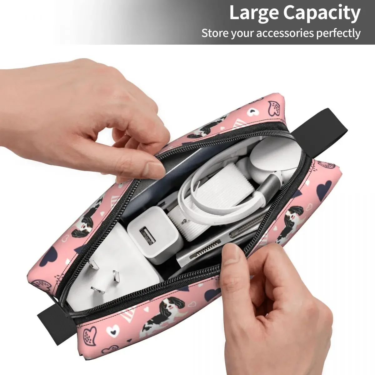 Cavalier King  Spaniel Travel Cosmetic Bag for Women Cartoon Dog Toiletry Makeup Organizer Lady Beauty Storage Dopp Kit