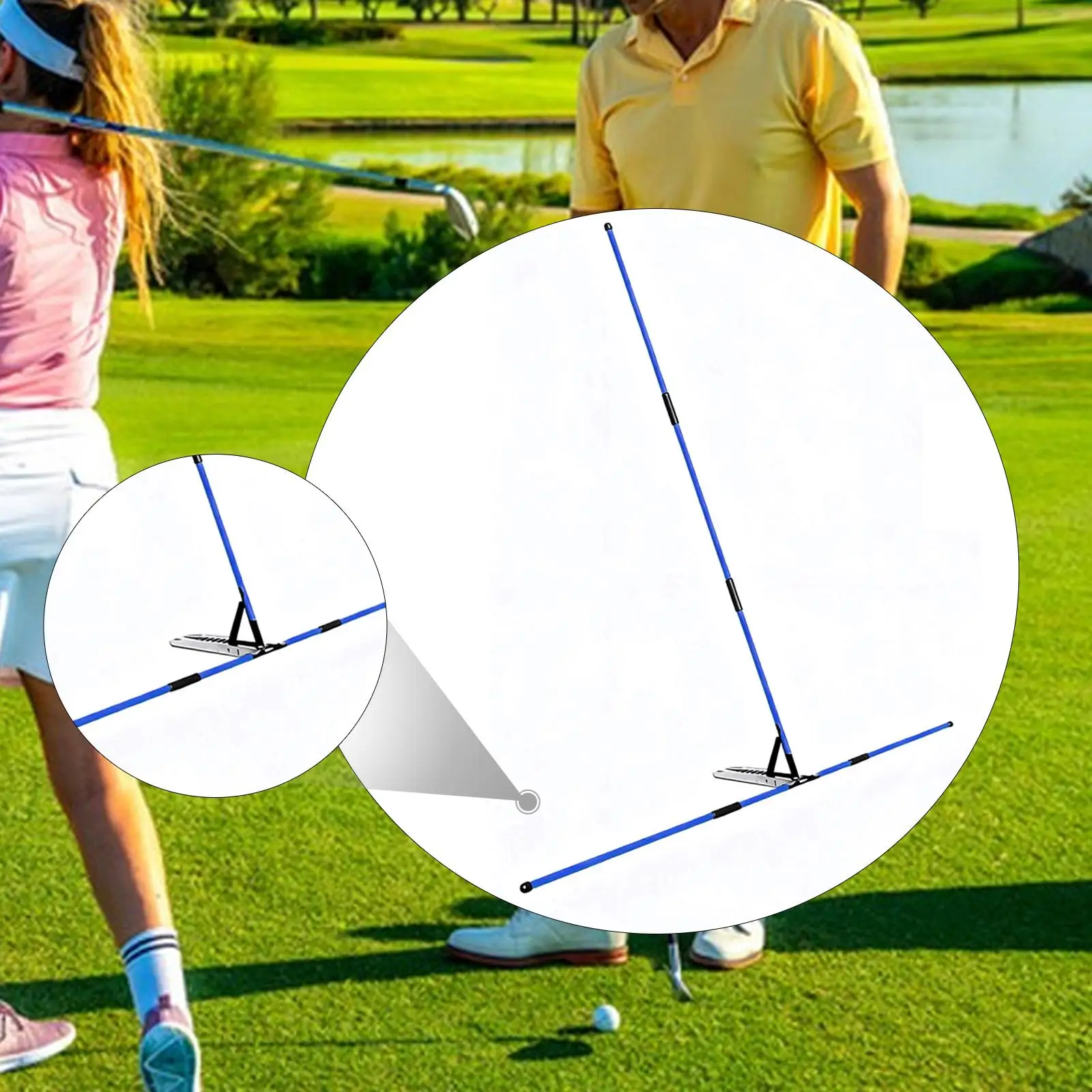 Golf Alignment Stick Holder, Golf Training Golf Swing Trainer Auxiliary Tool for Outdoor Indoor Golf Course Men Women