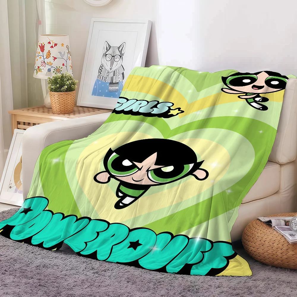 

Cartoon T-The P-powerpuff G-girls Blanket For Sofa Office Bed Plane Travel Sleep Read Relax Camping Soft And Warm