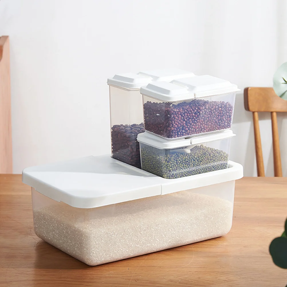 

1Pcs Clamshell Rice Storage Box Large Capacity Kitchen Container Sealing Design for Long Term Use Strong Reliable Material
