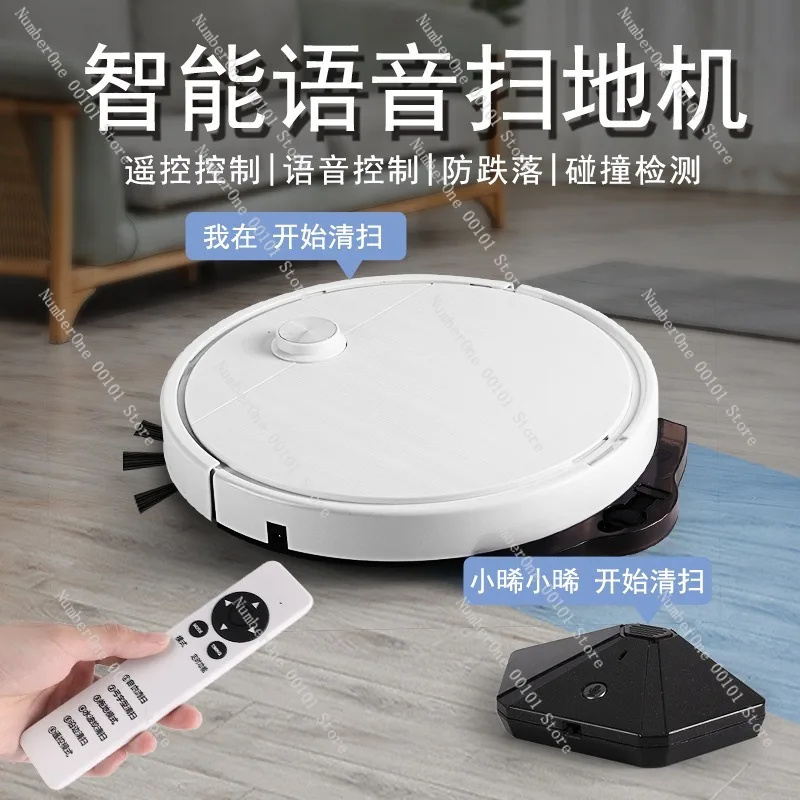 Smart Home Robot Vacuum Mop Combo with Voice Control Automatic Sweeping Wet Dry Cleaning Anti Drop Sensors Self Charging Floor