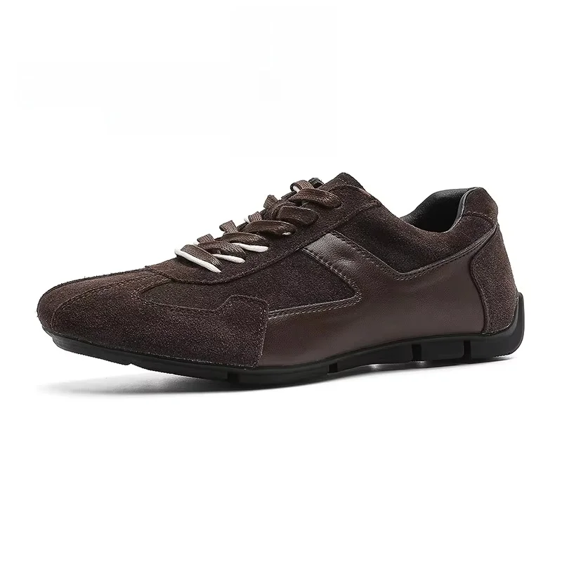 Men's German Genuine Leather Shoes New Casual Sneakers Large Size Flat British Style Derby Shoes For Men