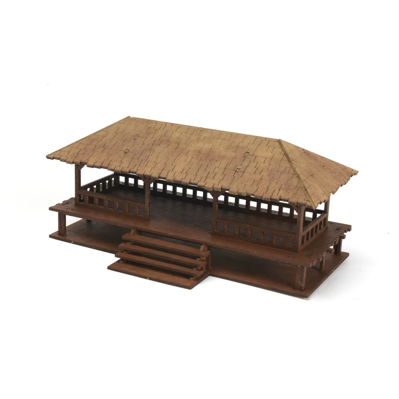 1/72 Peach Garden Conjunto de quebra-cabeça de madeira modelo brinquedos arquitetônicos DIY